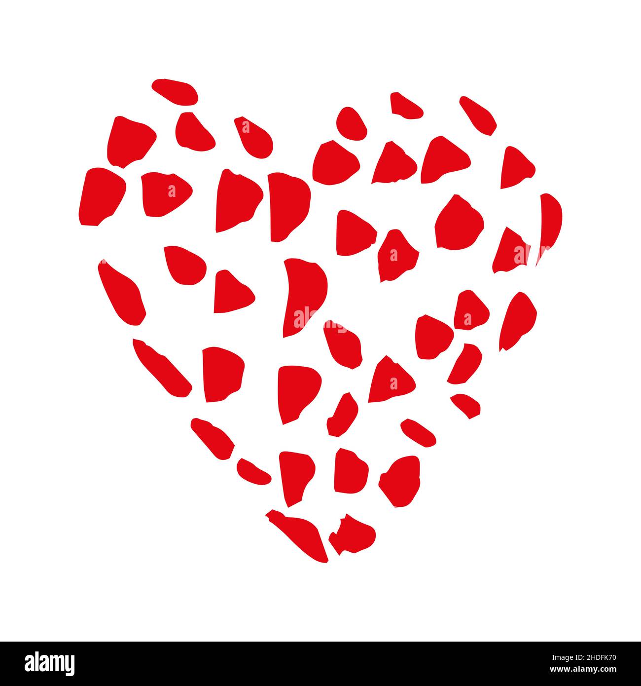 Heart hand drawn doodle, sketch red color, vector Stock Vector Image ...