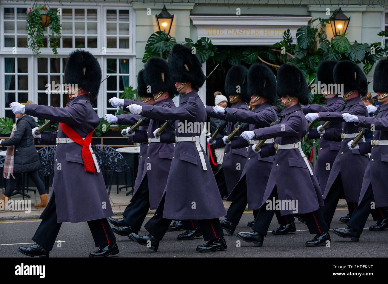 Barracks Christmas Parade 2022 Windsor, Berkshire, Uk. 6Th January, 2022. The 1St Battalion Grenadier  Guards March Back To Their Barracks After The Changing Of The Guard At  Windsor Castle. Following Record Warm Temperatures At The Weekend,