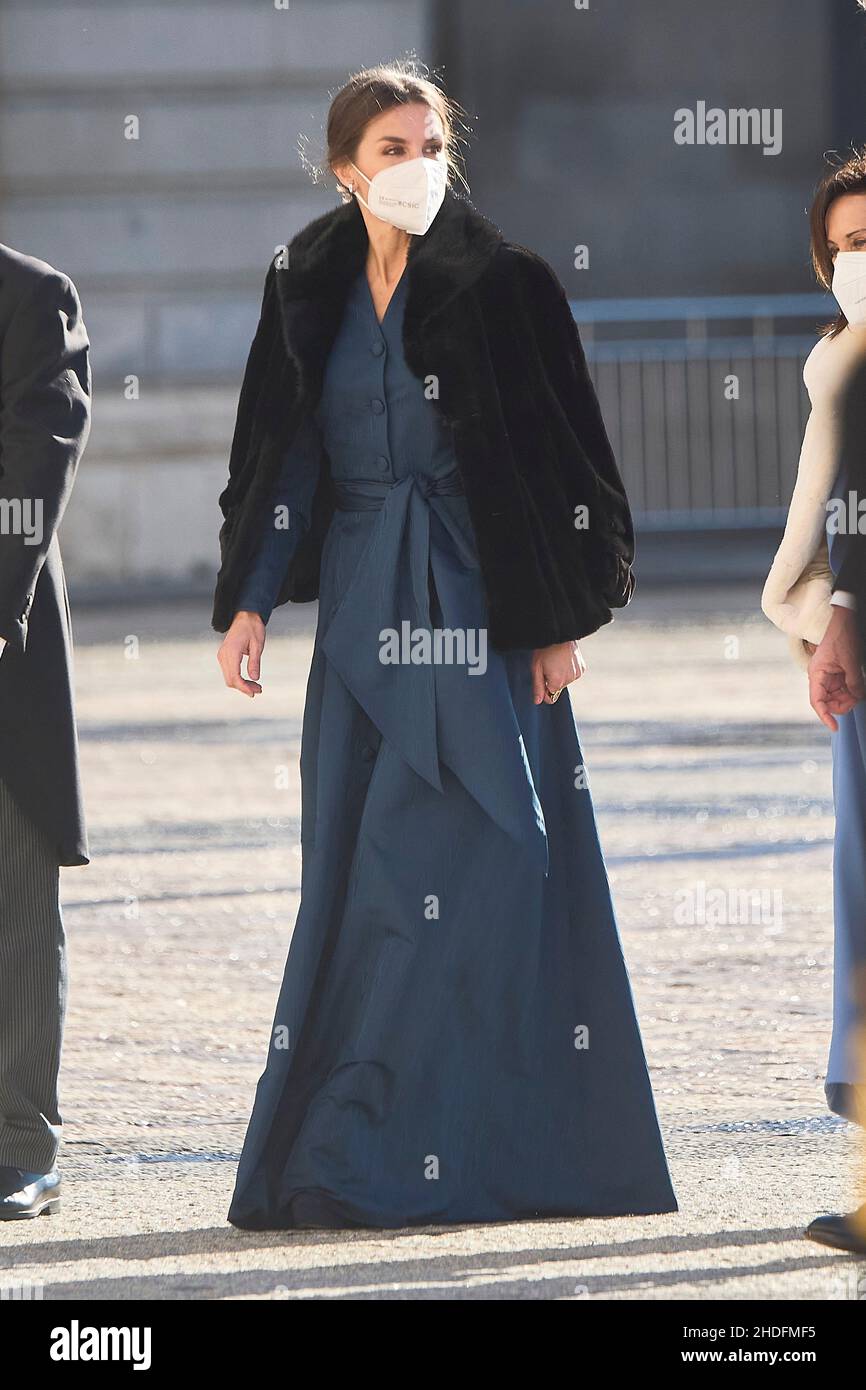 Madrid. Spain. 20220106, Queen Letizia of Spain attends New Year's