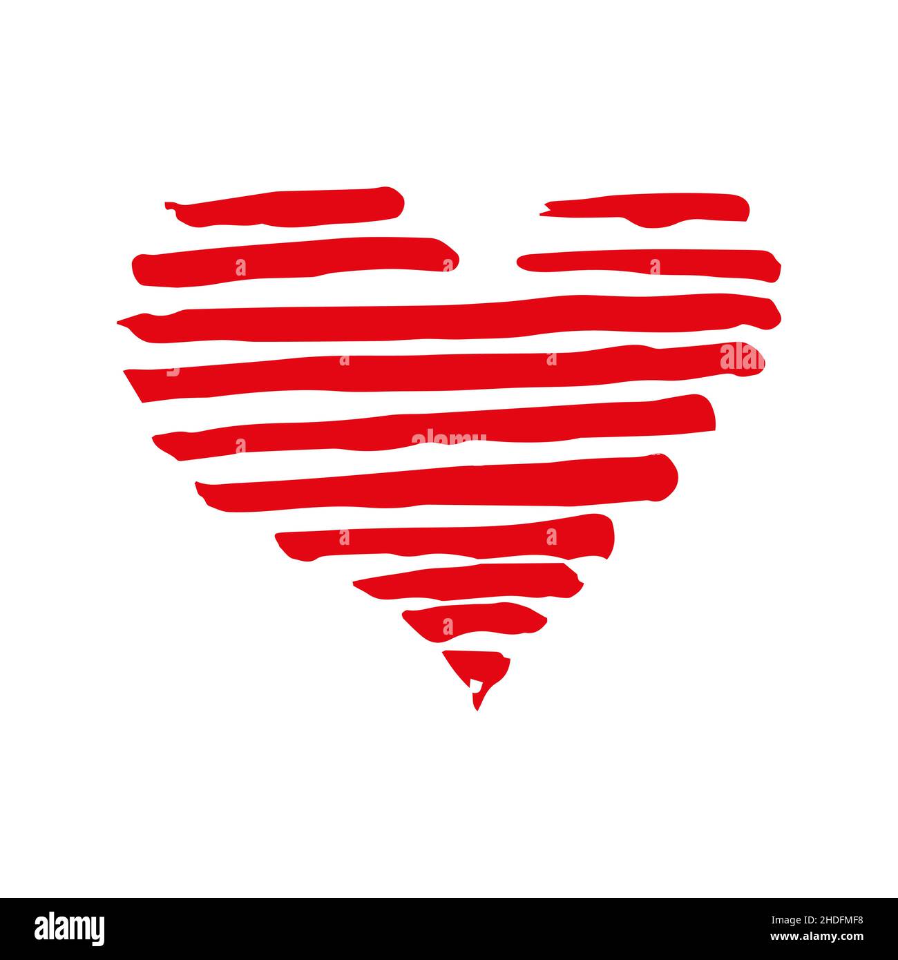 Heart hand drawn doodle, sketch red color, vector Stock Vector Image ...