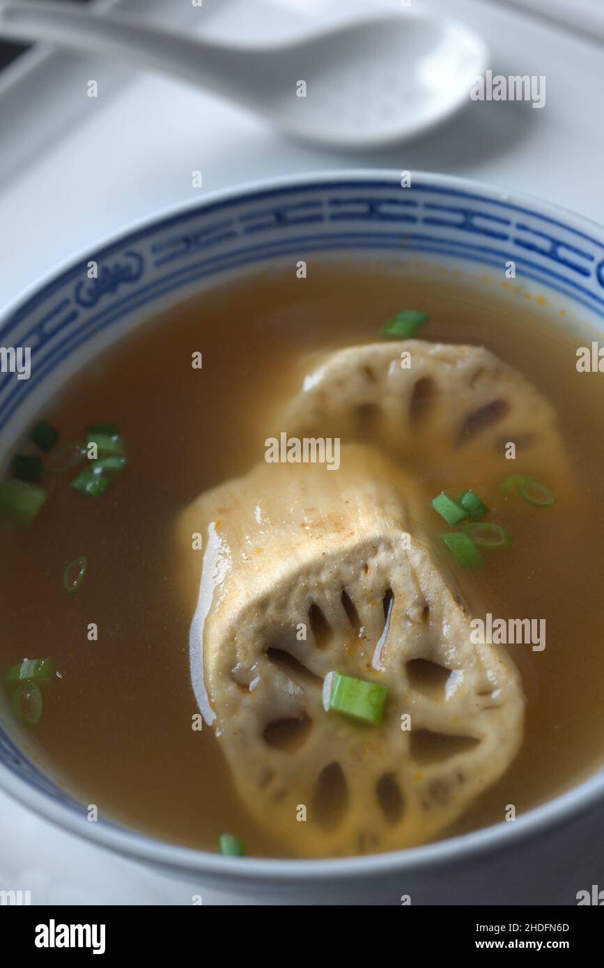 asian cuisine, soup, cassava root, asian cuisines, asian food, soups, cassava roots, lotus root Stock Photo