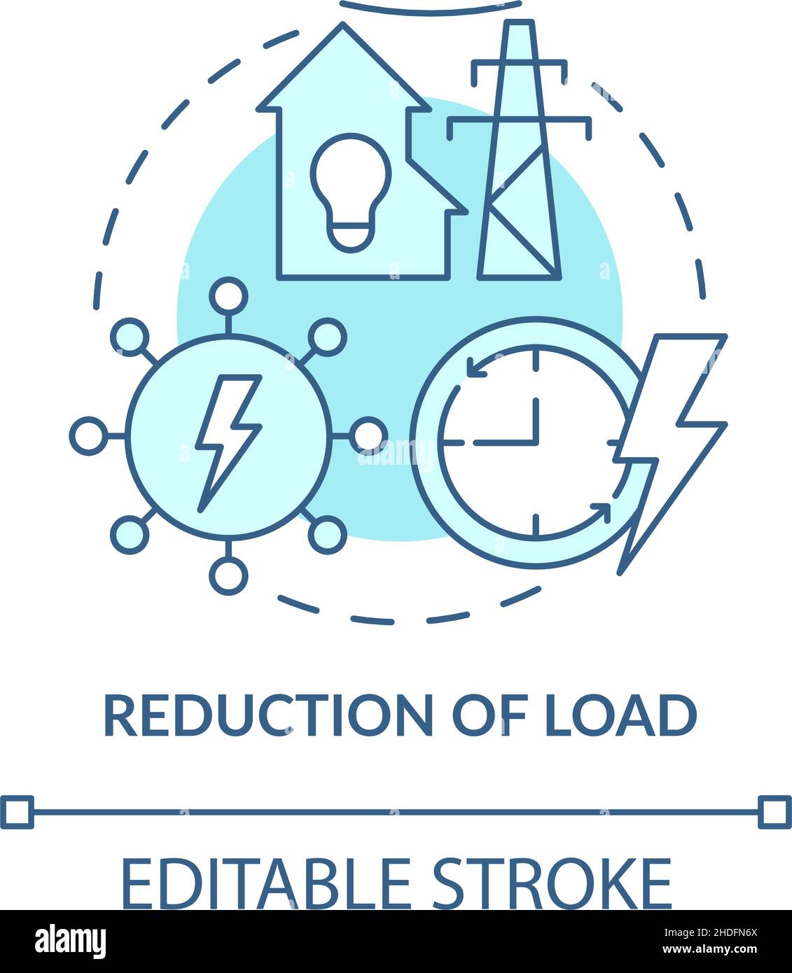 Reduction of load turquoise concept icon Stock Vector