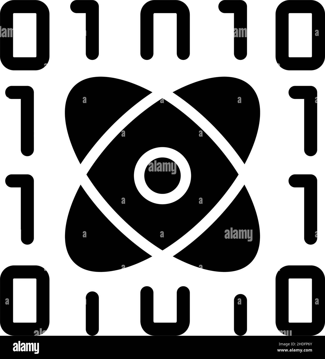 Data mining in science black glyph icon Stock Vector