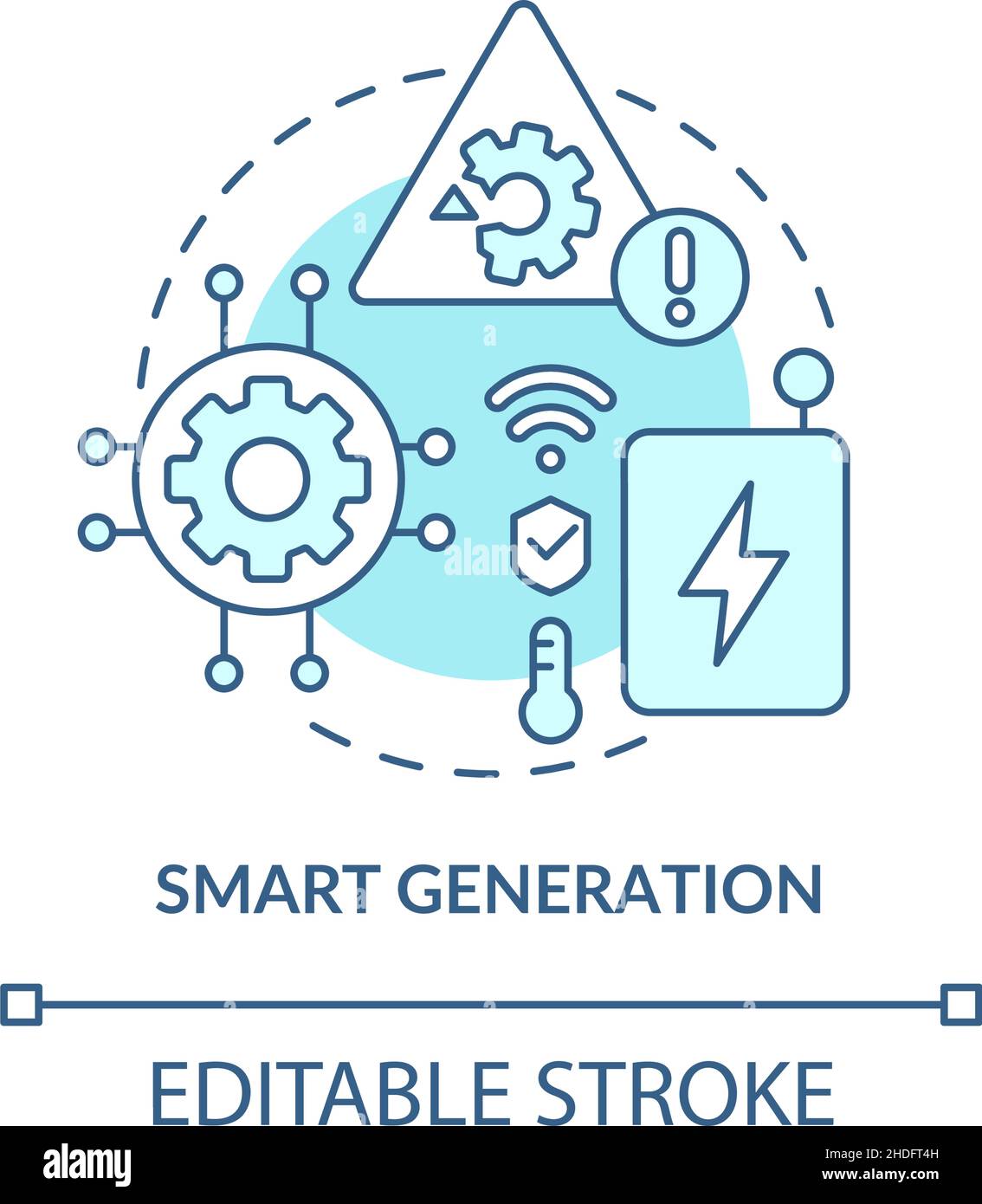 Smart generation turquoise concept icon Stock Vector