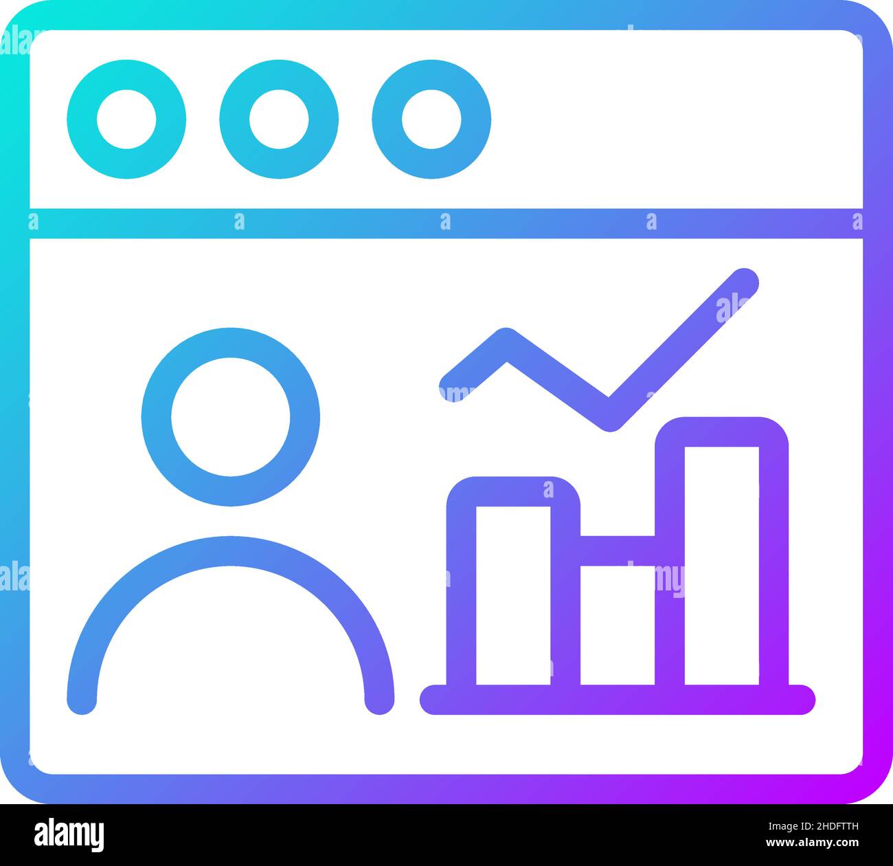 Social media data mining gradient linear vector icon Stock Vector