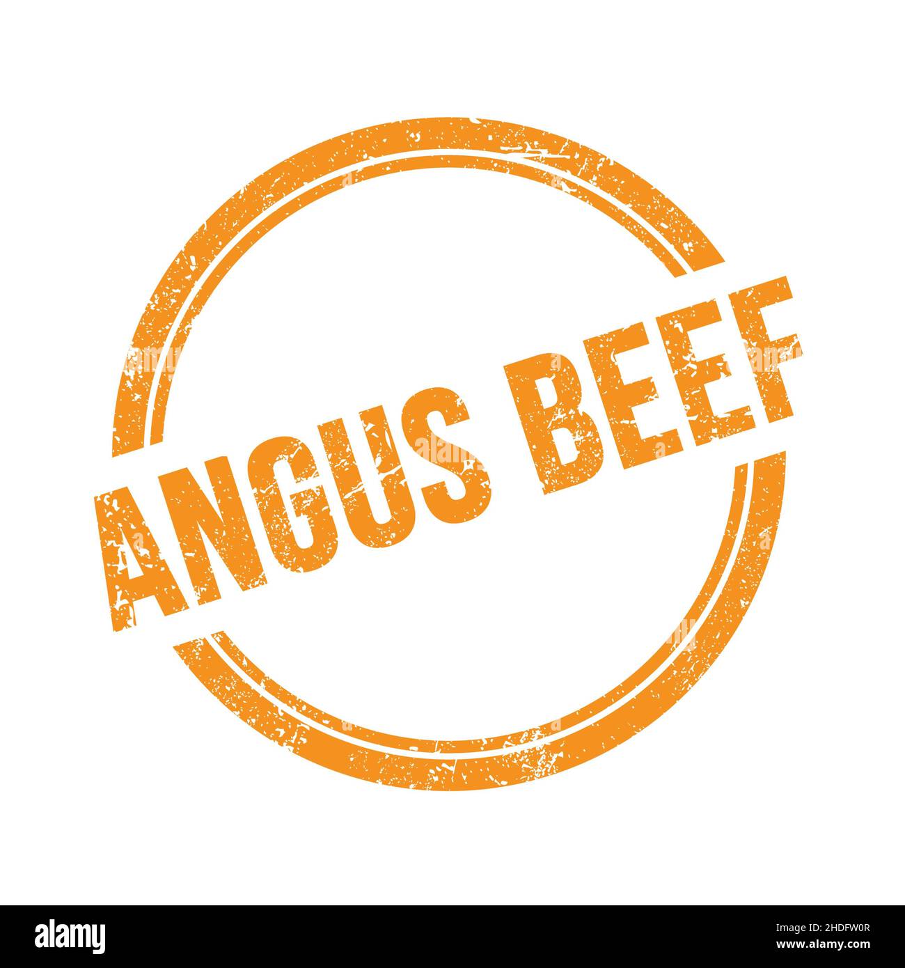 ANGUS BEEF text written on orange grungy vintage round stamp Stock ...