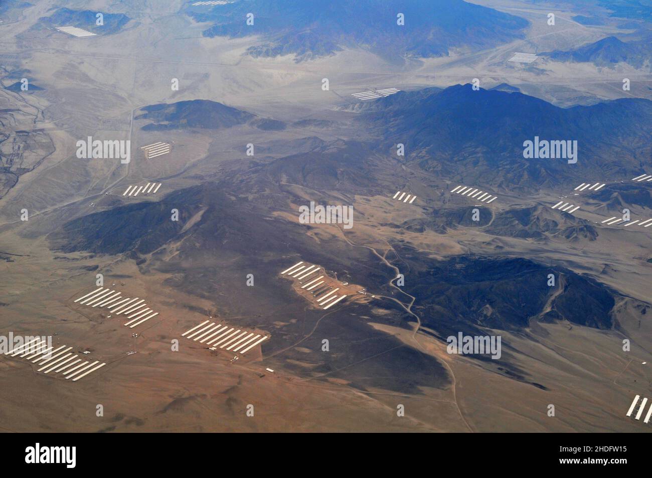 aerial view on desertic region near Lima, Peru Stock Photo