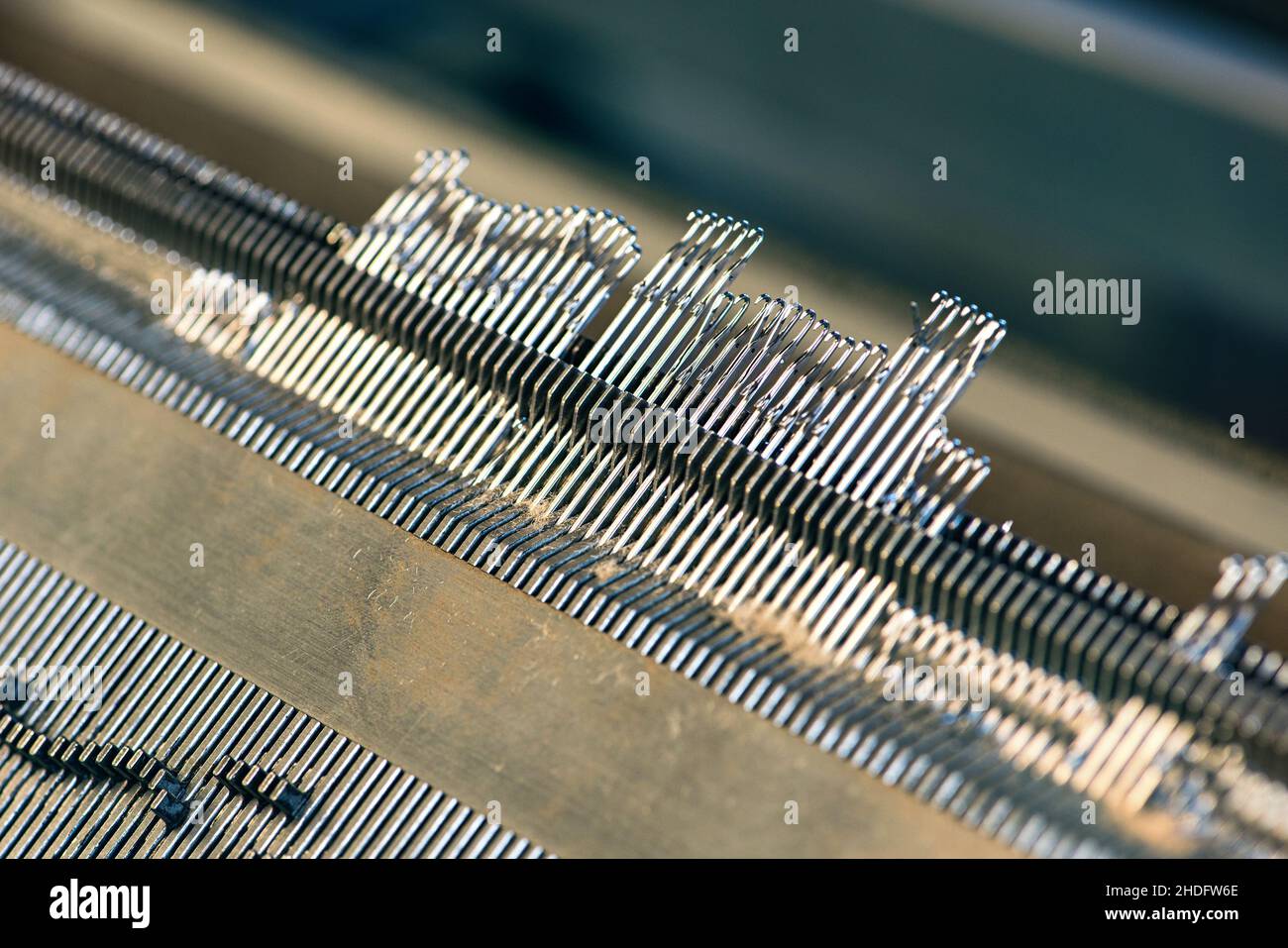 needle, knitting machine, needles Stock Photo Alamy