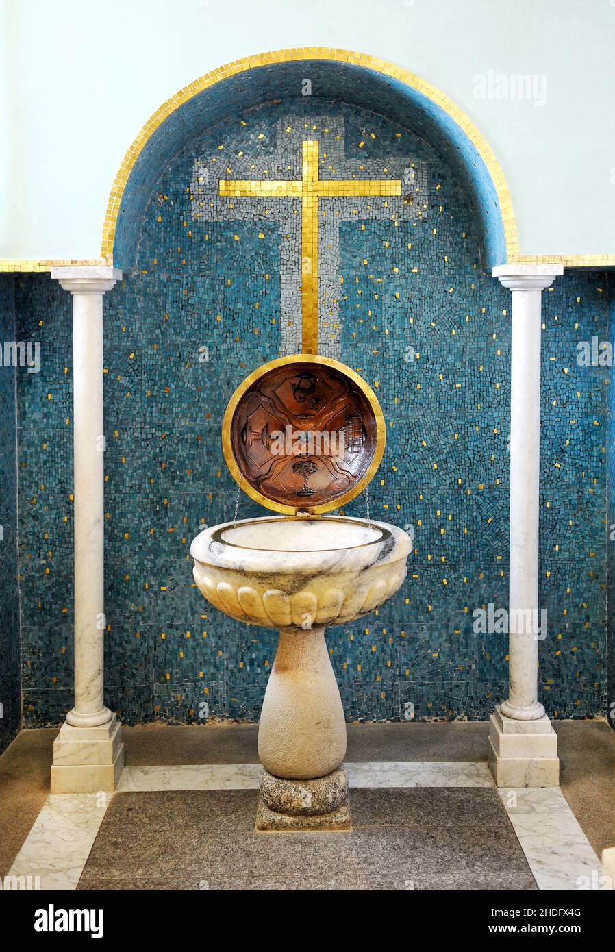 catholic, baptismal font, catholics Stock Photo