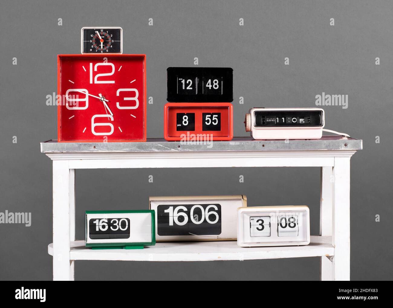 retro, alarm clock, collection, old fashioned, retro style, alarm