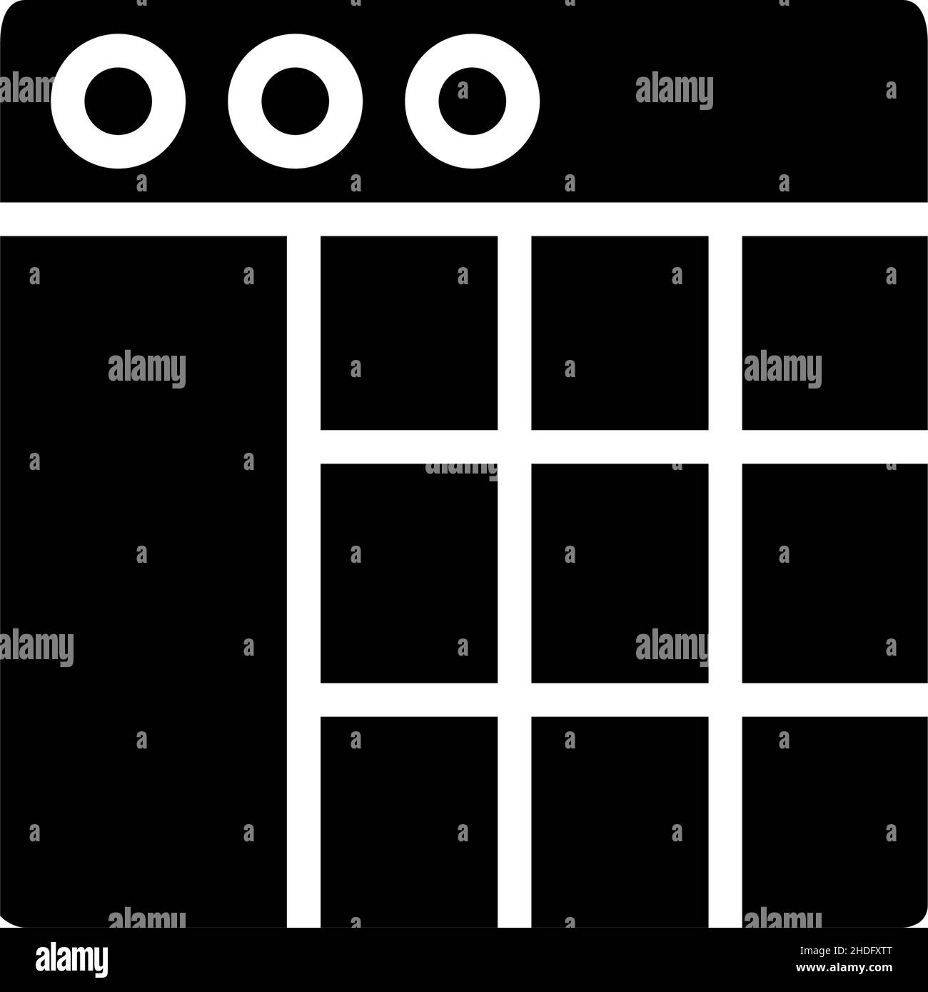 Data mining statistics black glyph icon Stock Vector