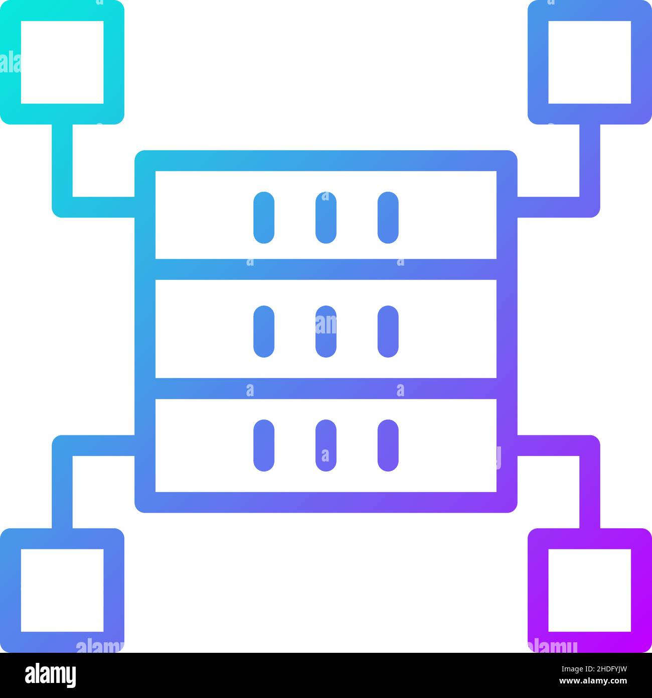 Data storage space gradient linear vector icon Stock Vector