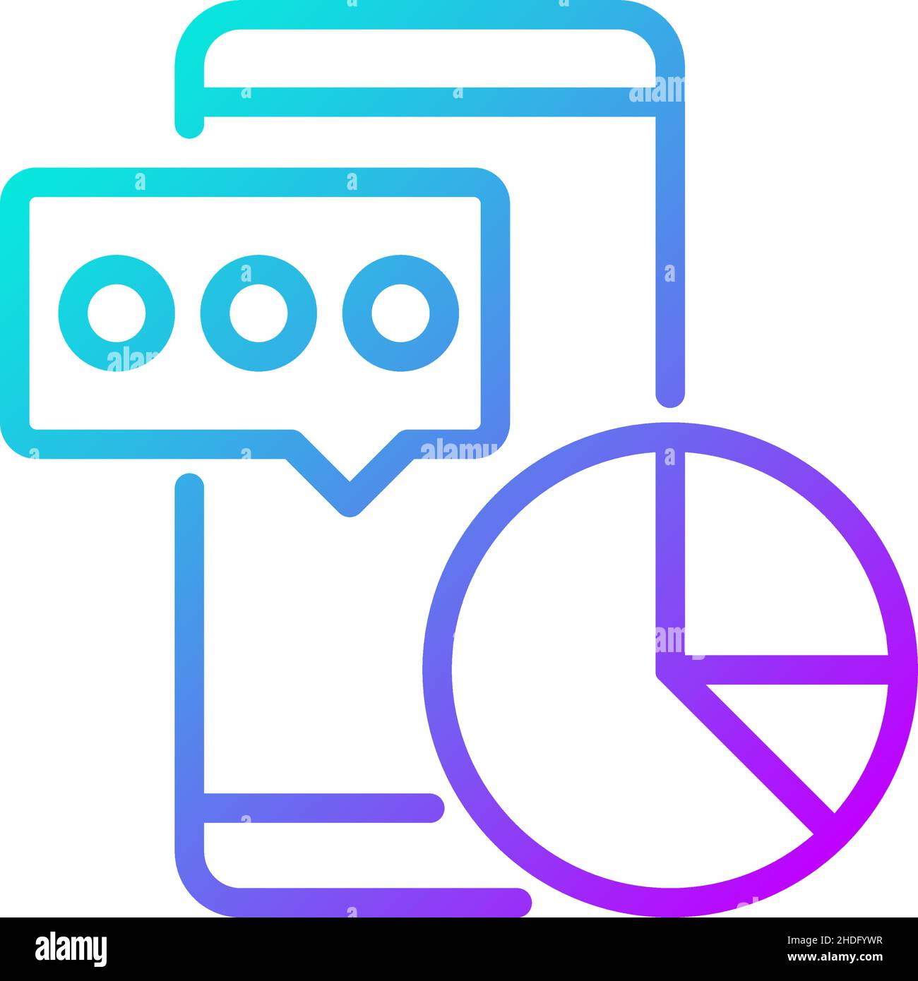 Data mining in social media gradient linear vector icon Stock Vector