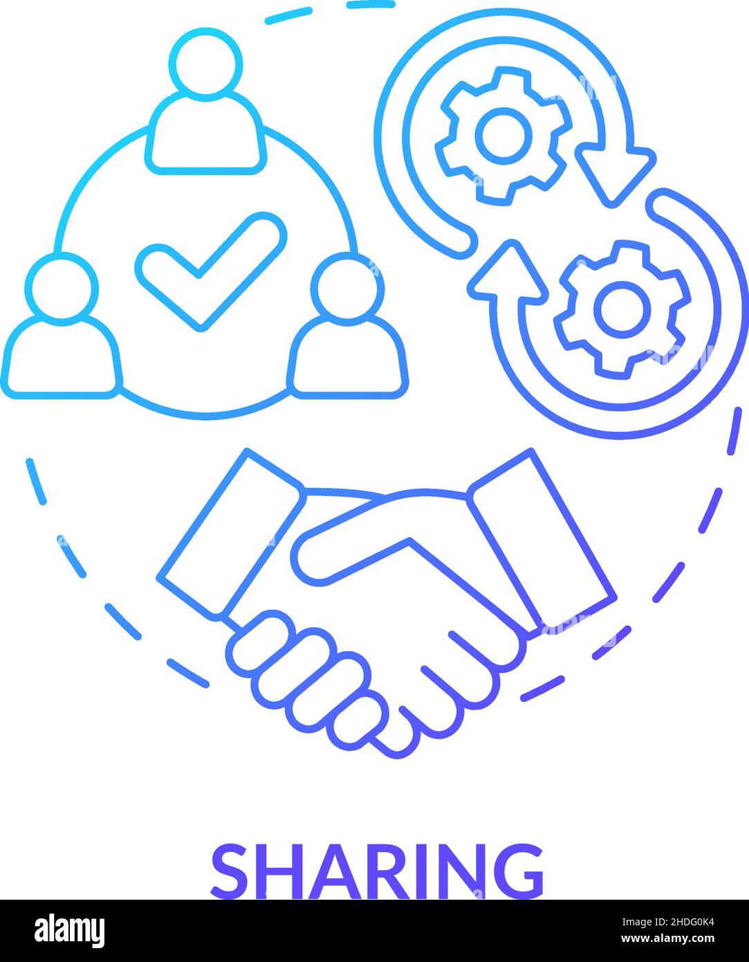 Sharing blue gradient concept icon Stock Vector