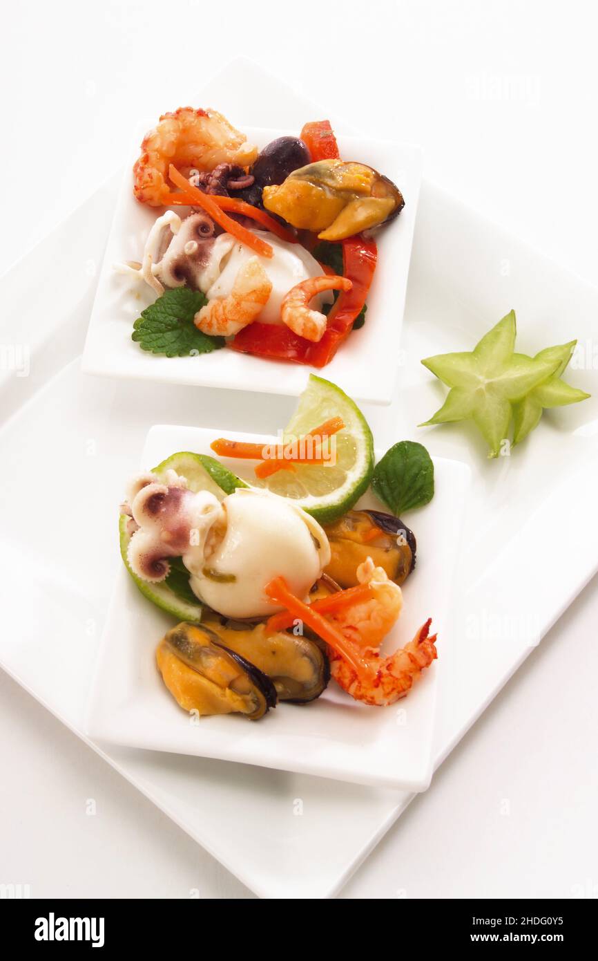 seafood, appetizer platter, seafoods, appetizer platters Stock Photo