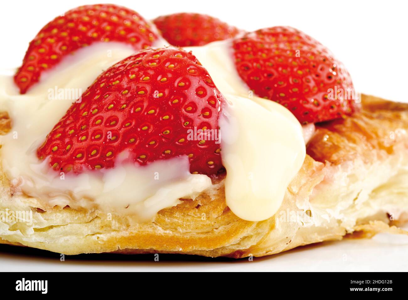 strawberry cake, danish pastry, strawberry cakes, danish pastries Stock