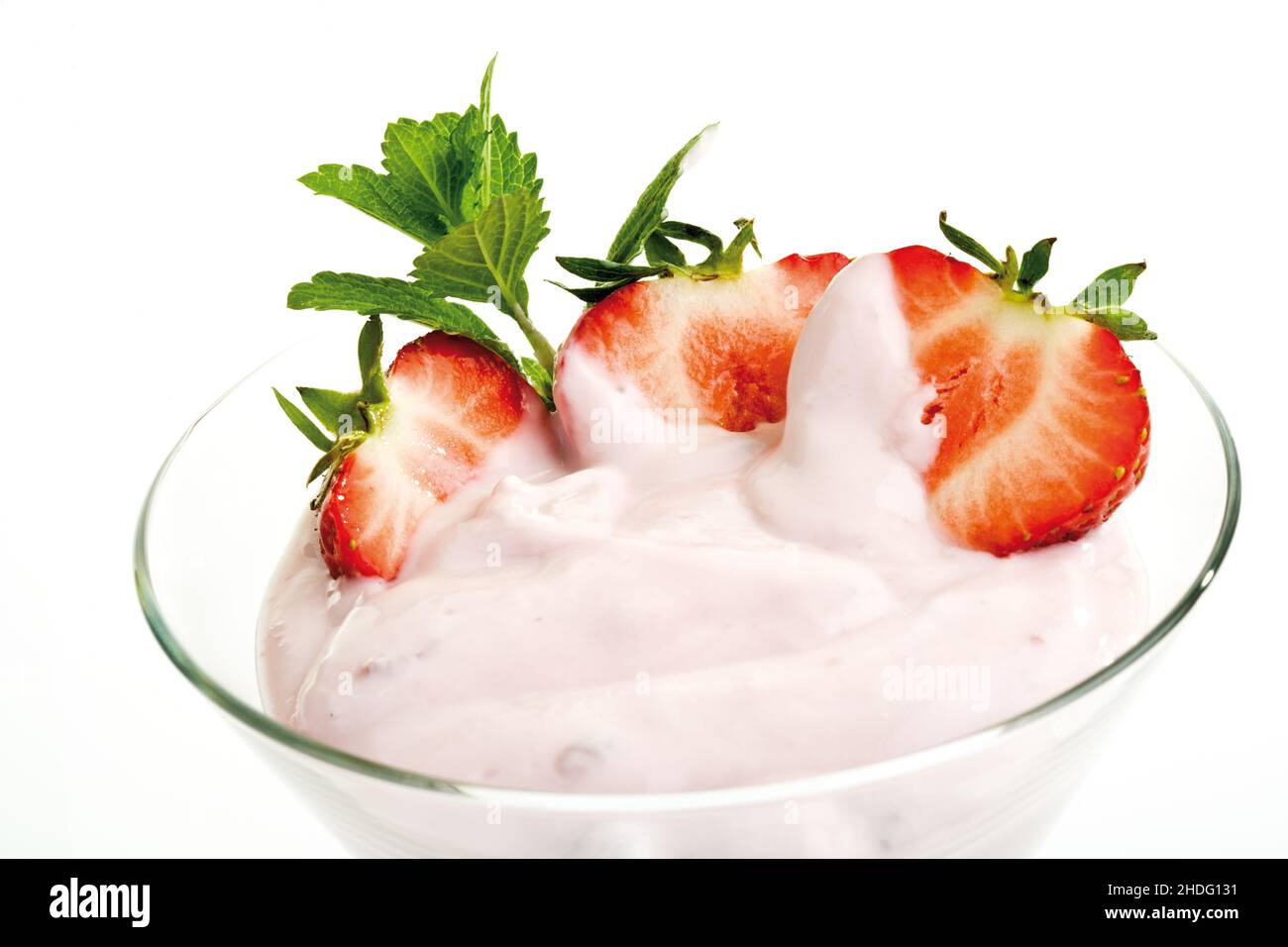 strawberry yoghurt, strawberry yoghurts Stock Photo Alamy