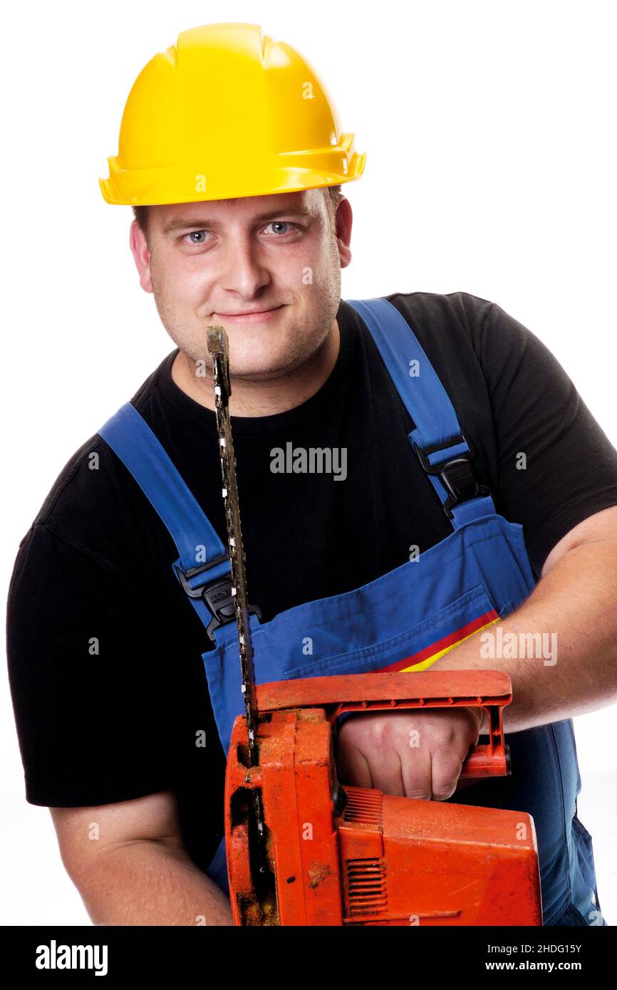 craft, construction worker, chainsaw, crafts, blue collar, builder