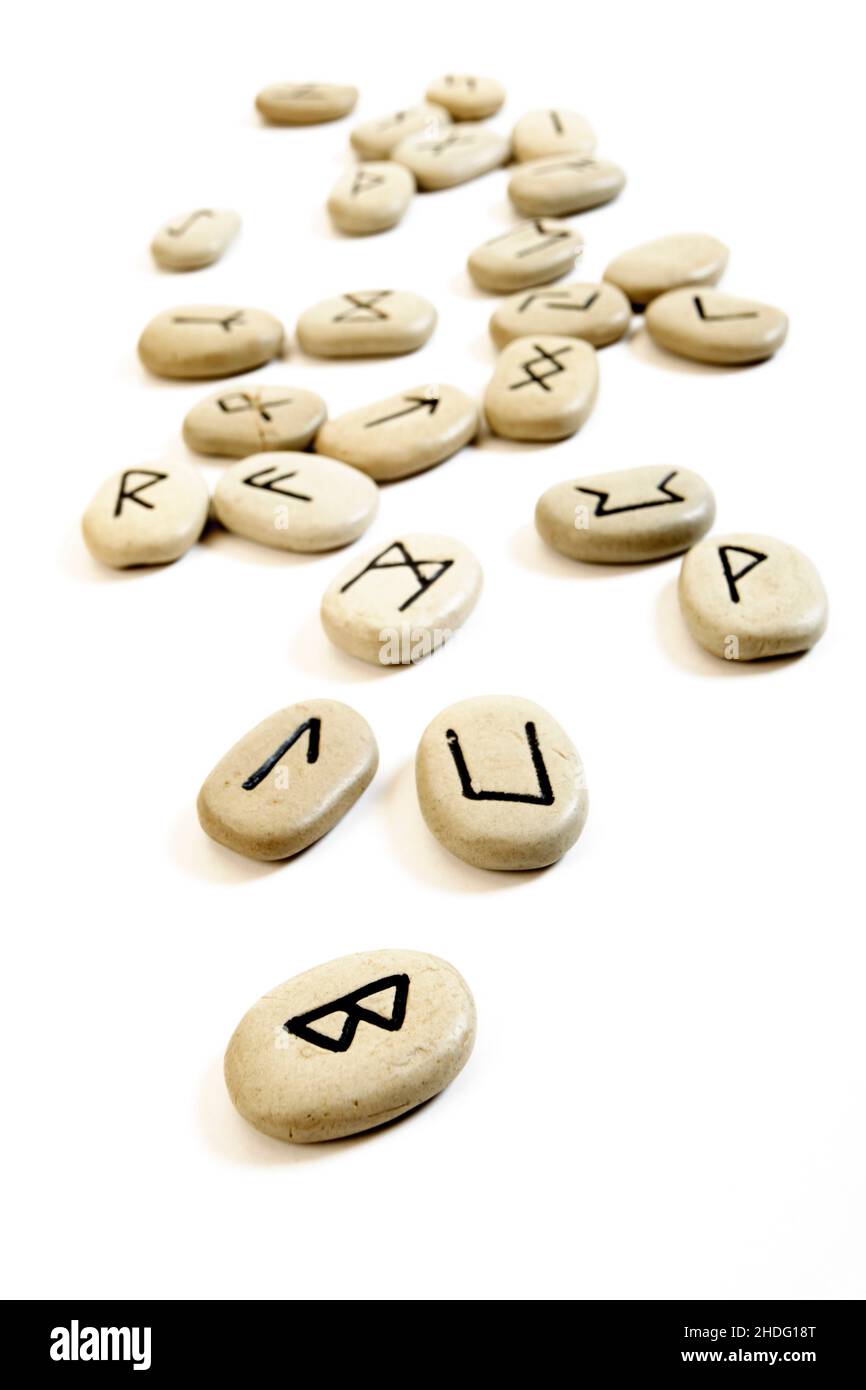 esoteric, fortune telling, Runes Oracle, symbol stones, esoterics, spiritual Stock Photo