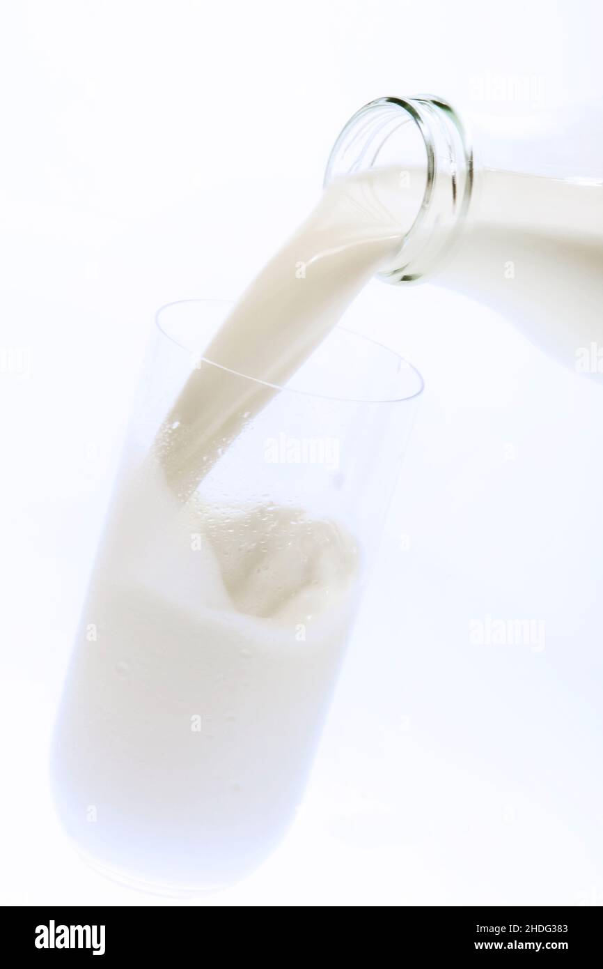 whole milk, calcium, milk glass, wholes, calciums Stock Photo