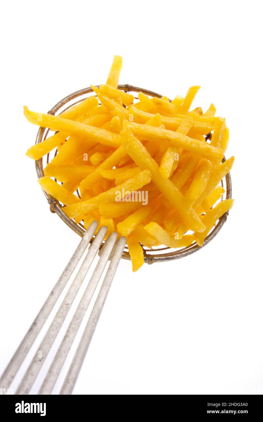 french fries, colander, fry sieve, pommes, colanders, fry sieves Stock