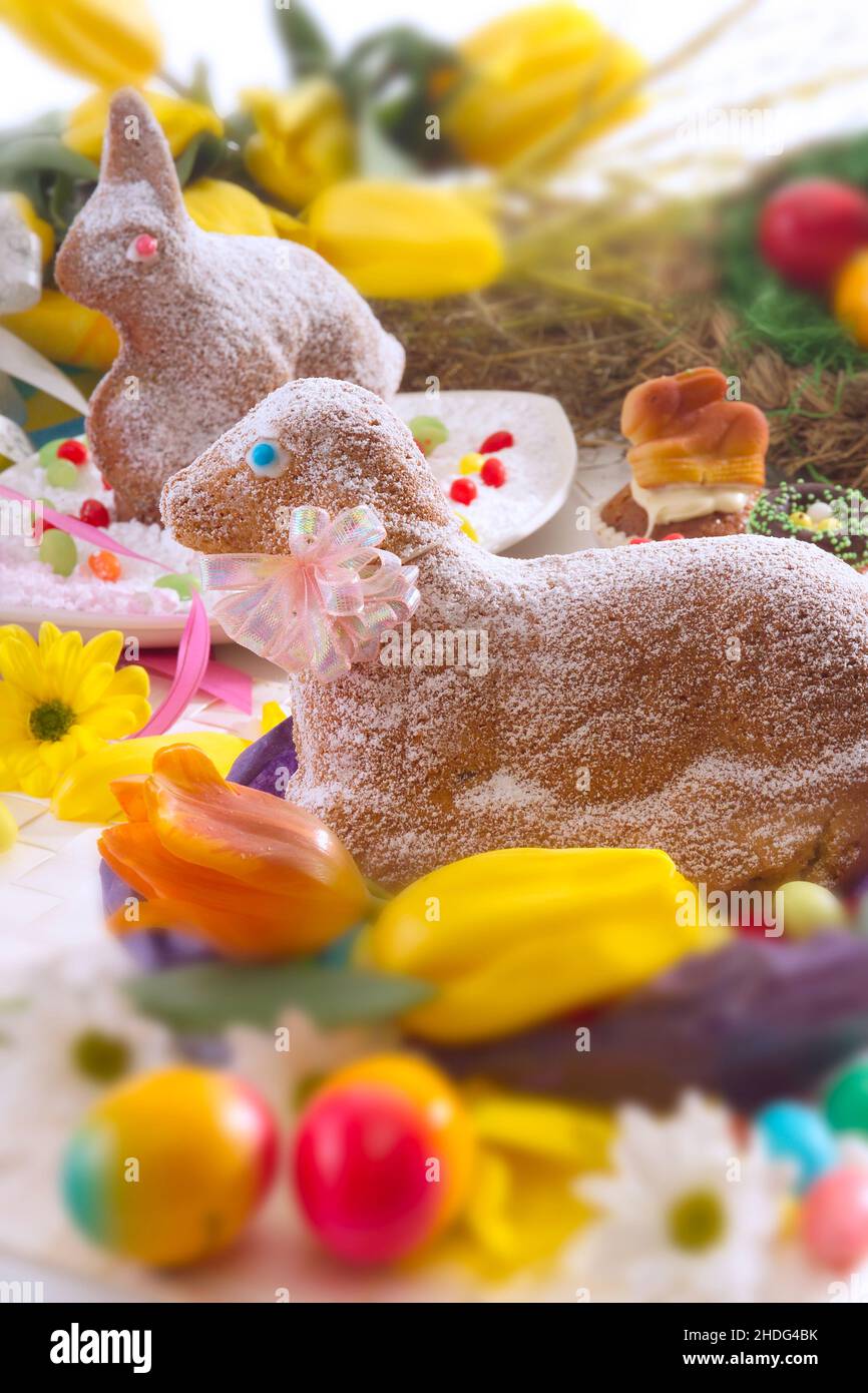 easter celebration, easter nest, easter pastry, easters Stock Photo