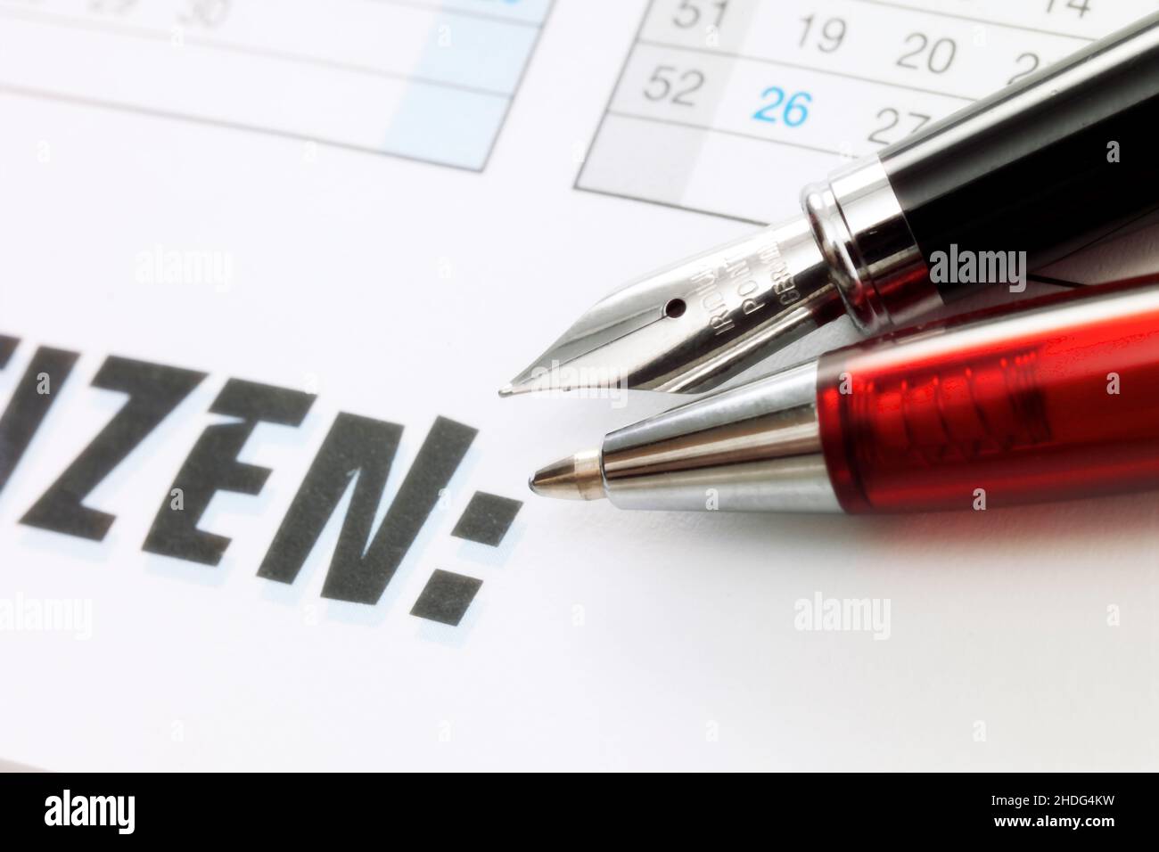 pen, fountain pen, note pad, pens, fountain pens, note pads Stock Photo