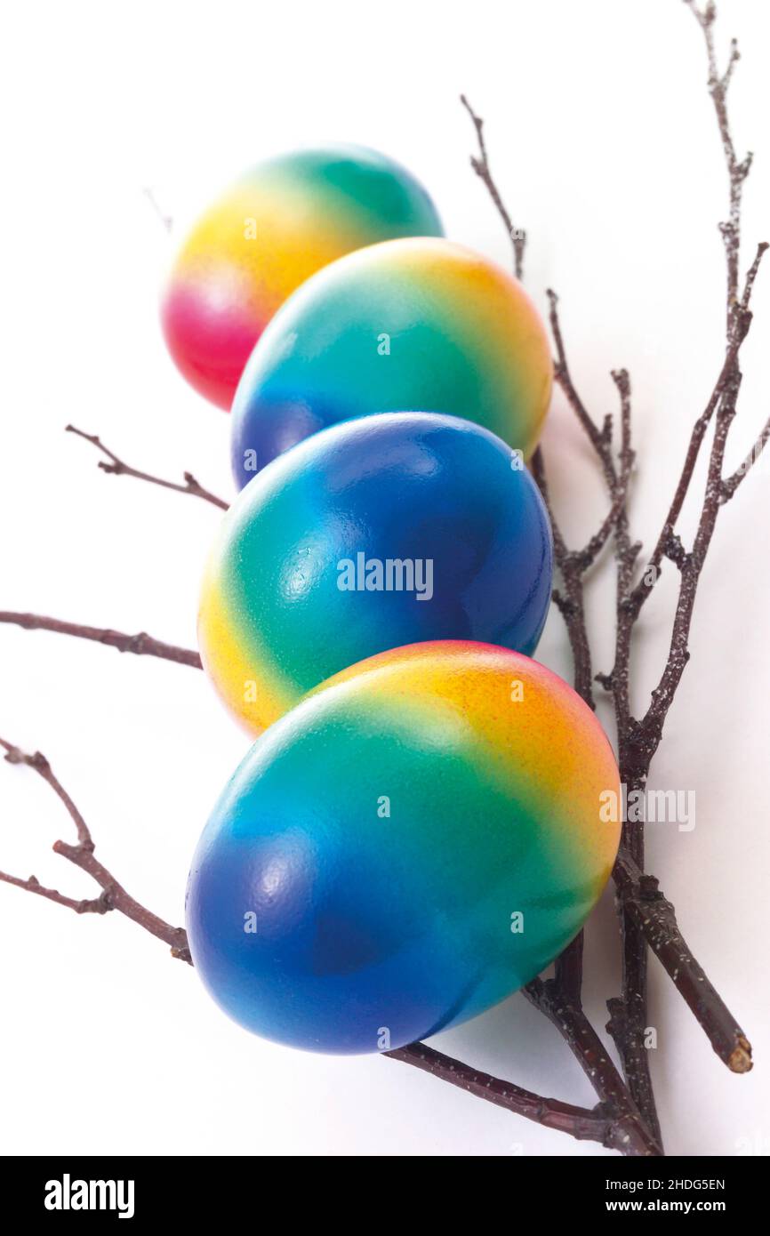 easter egg, rainbow colors, easter eggs, rainbow colours Stock Photo