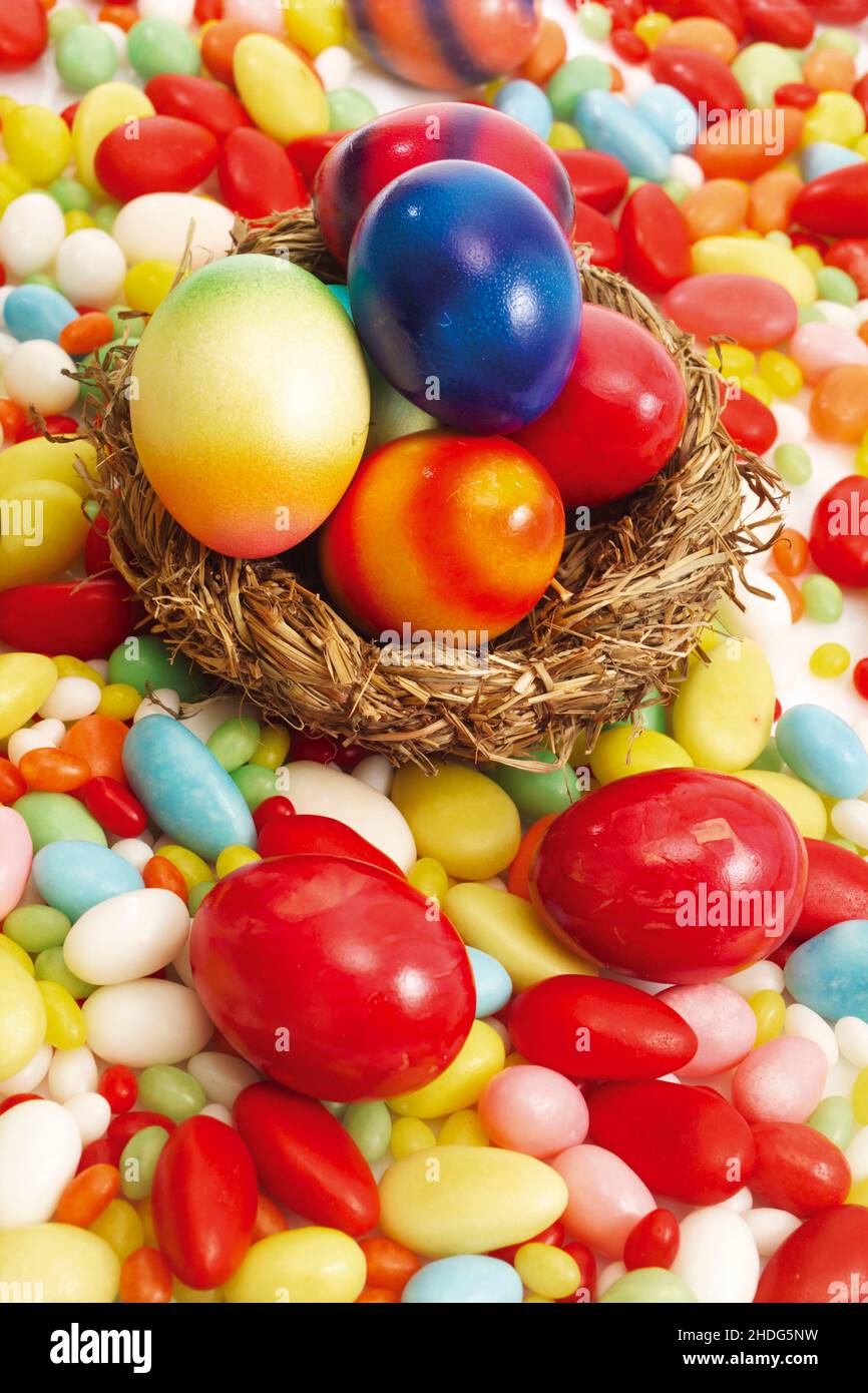 easter egg, easter nest, easter eggs, easters Stock Photo