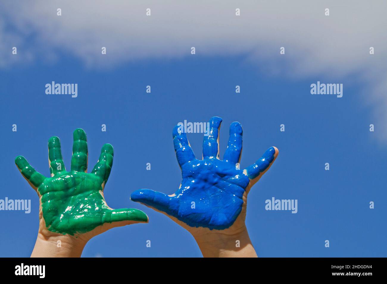 colour, hand, finger painting, colours, hands Stock Photo Alamy