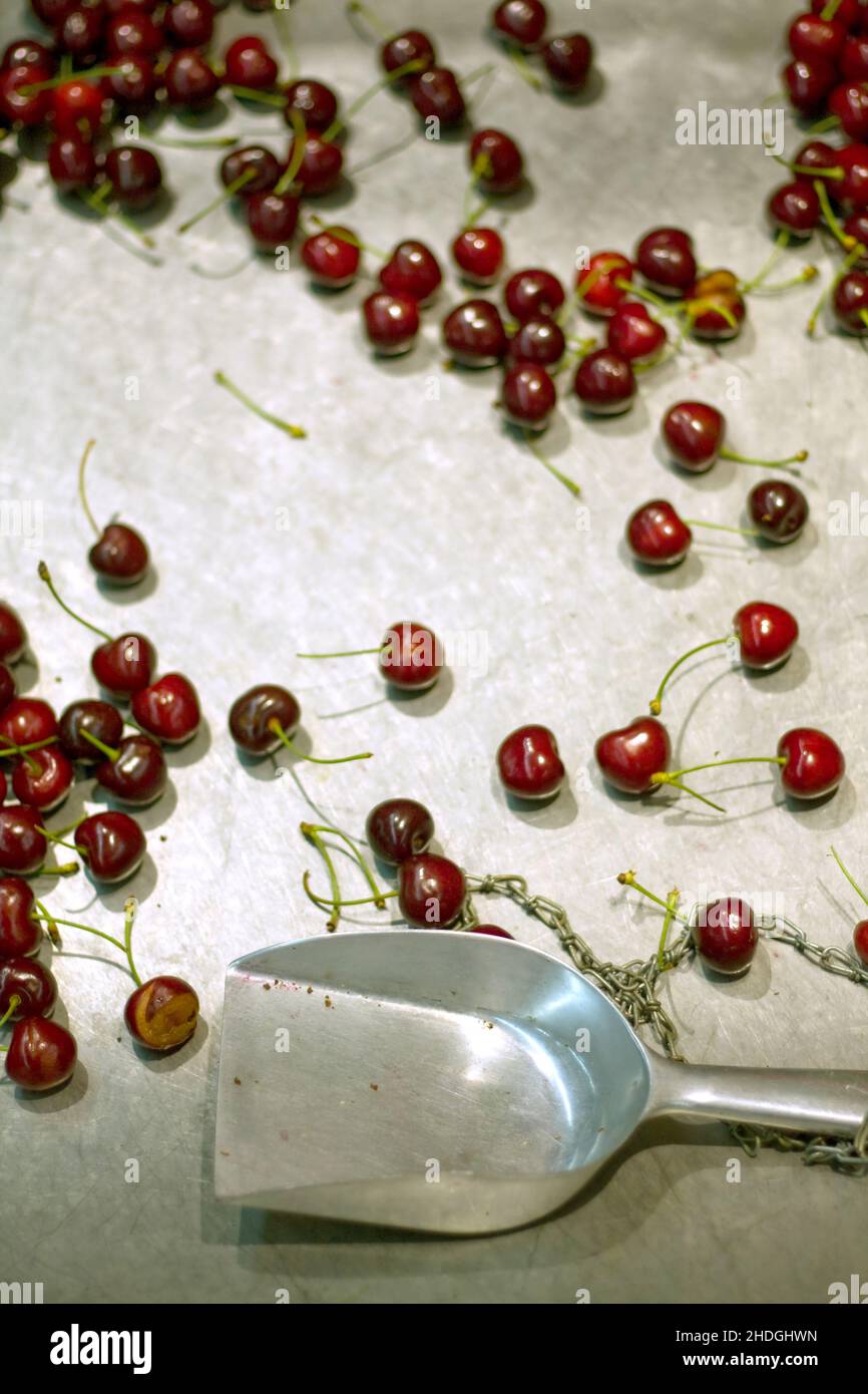 cherry, fruit stand, cherries, fruit stands Stock Photo Alamy