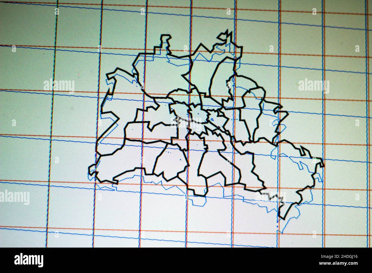 berlin, district, cartography, districts, cartographies Stock Photo