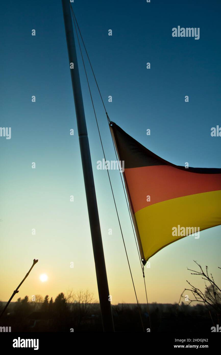 flag of germany, hoist, germany flags, hoists Stock Photo Alamy