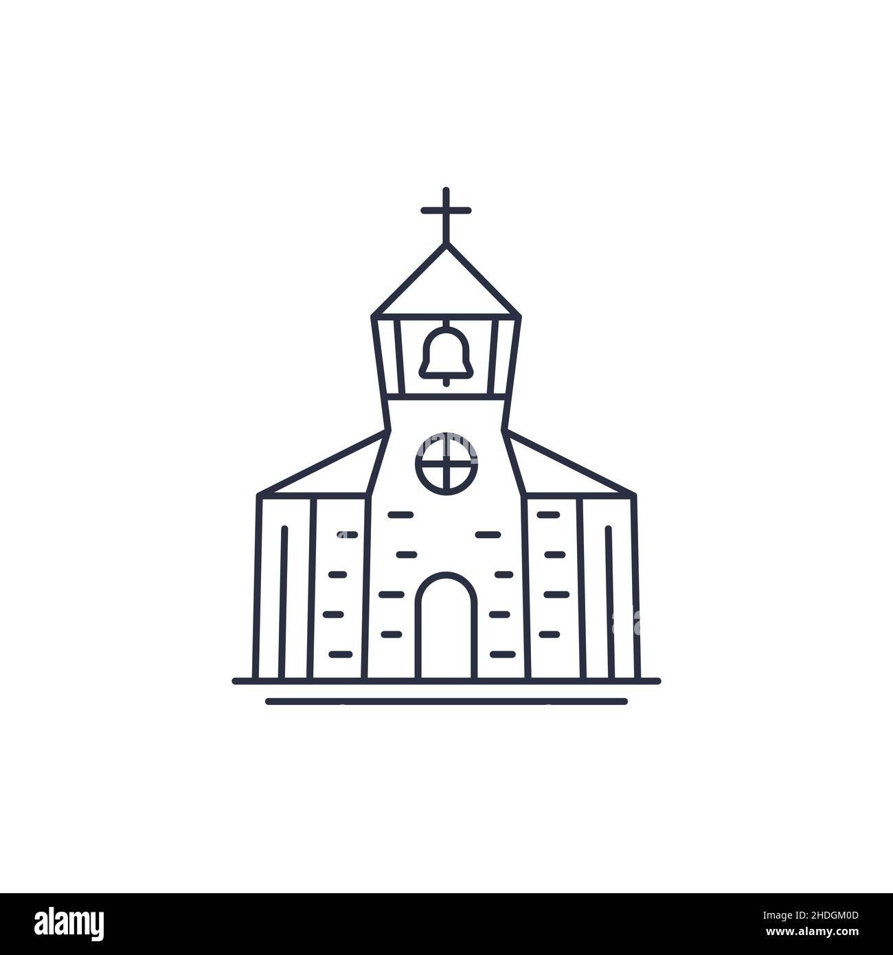 church with a belfry line icon Stock Vector