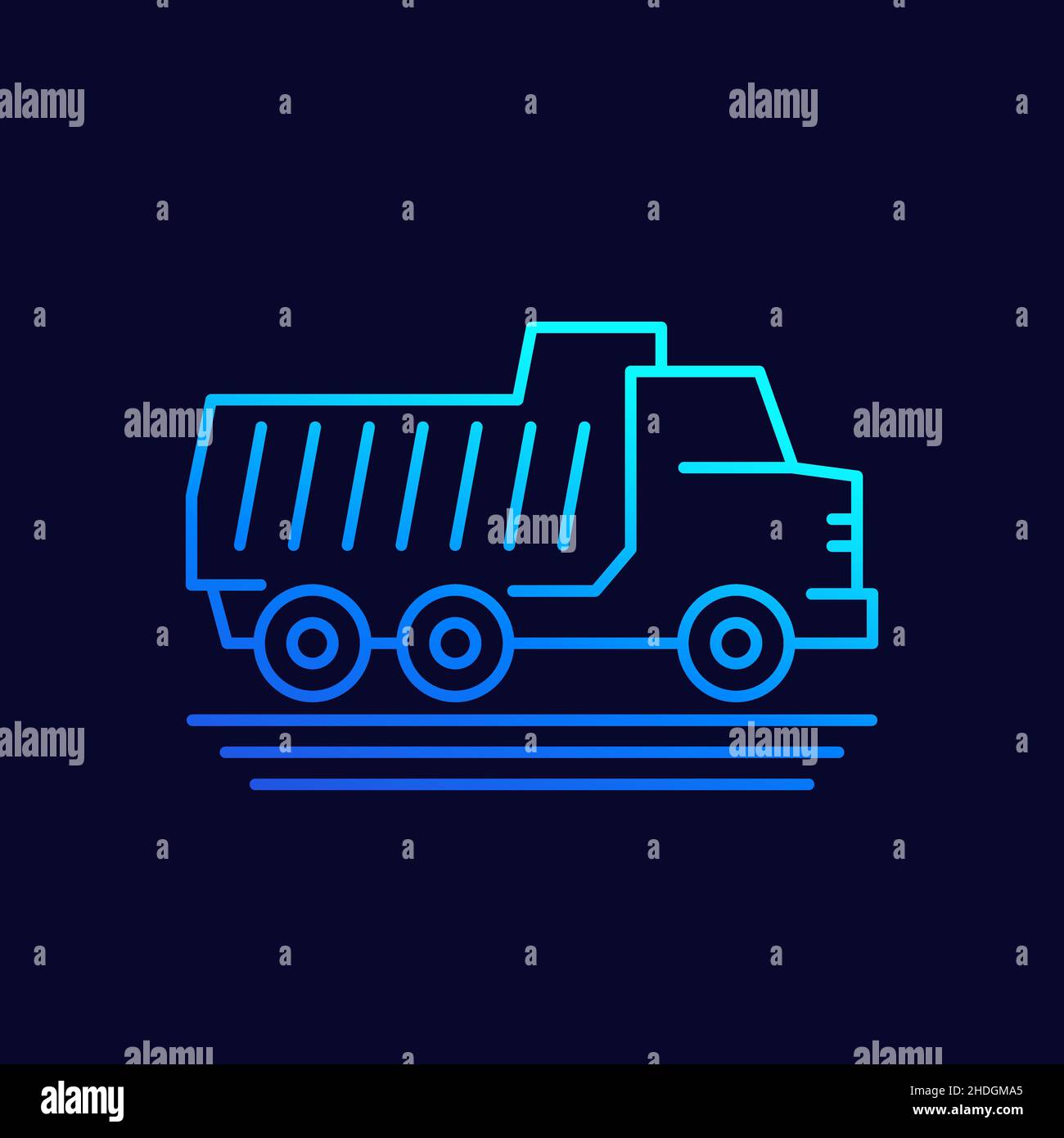 tipper truck line vector icon Stock Vector Image & Art - Alamy