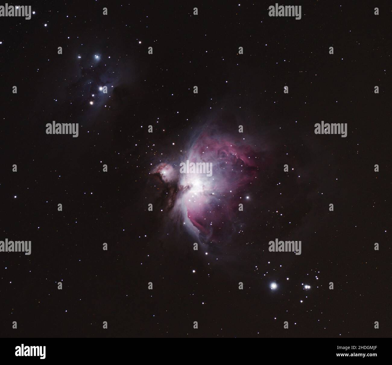 Great Orion Nebula M42, in the constellation of Orion, Milky Way. Photographed under Bortle 6 skies from the UK with unmodified mirrorless camera Stock Photo