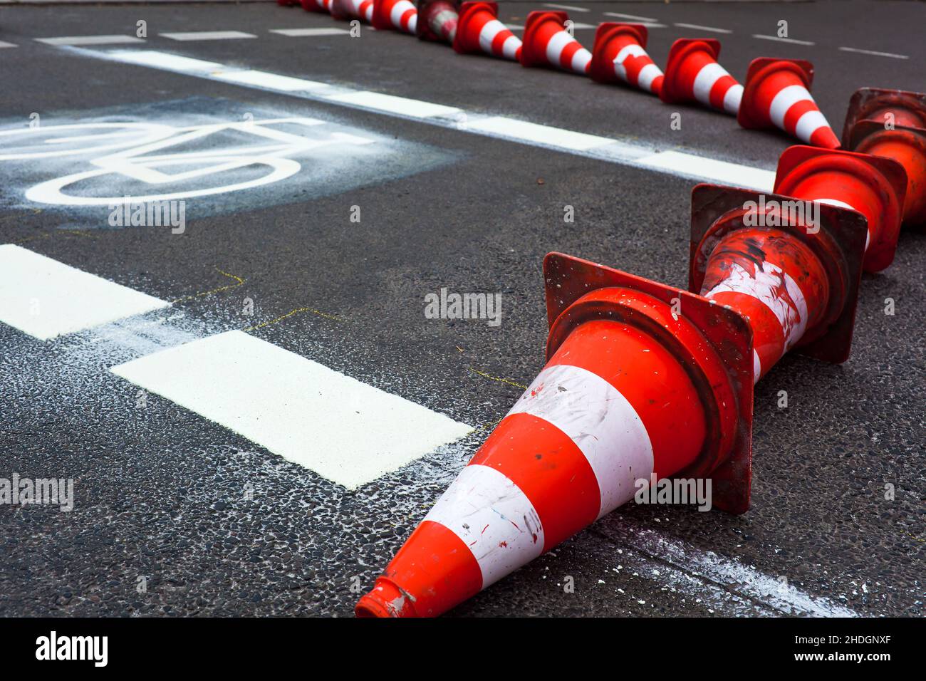 barrier, bike lane, traffic cone, barriers, bicycle lane, bike lanes