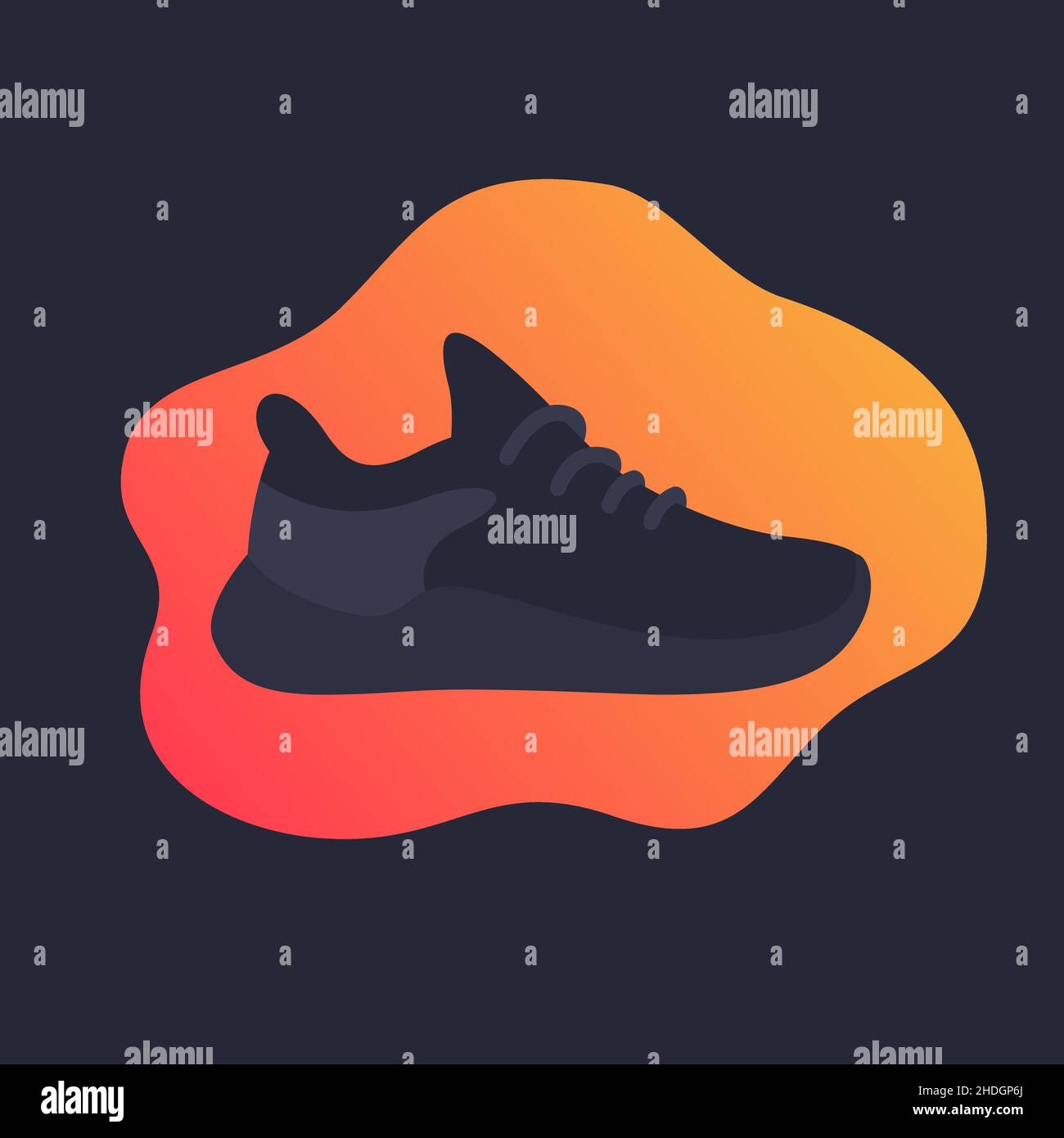 Running shoe icon, trainers, black sneakers vector Stock Vector Image ...