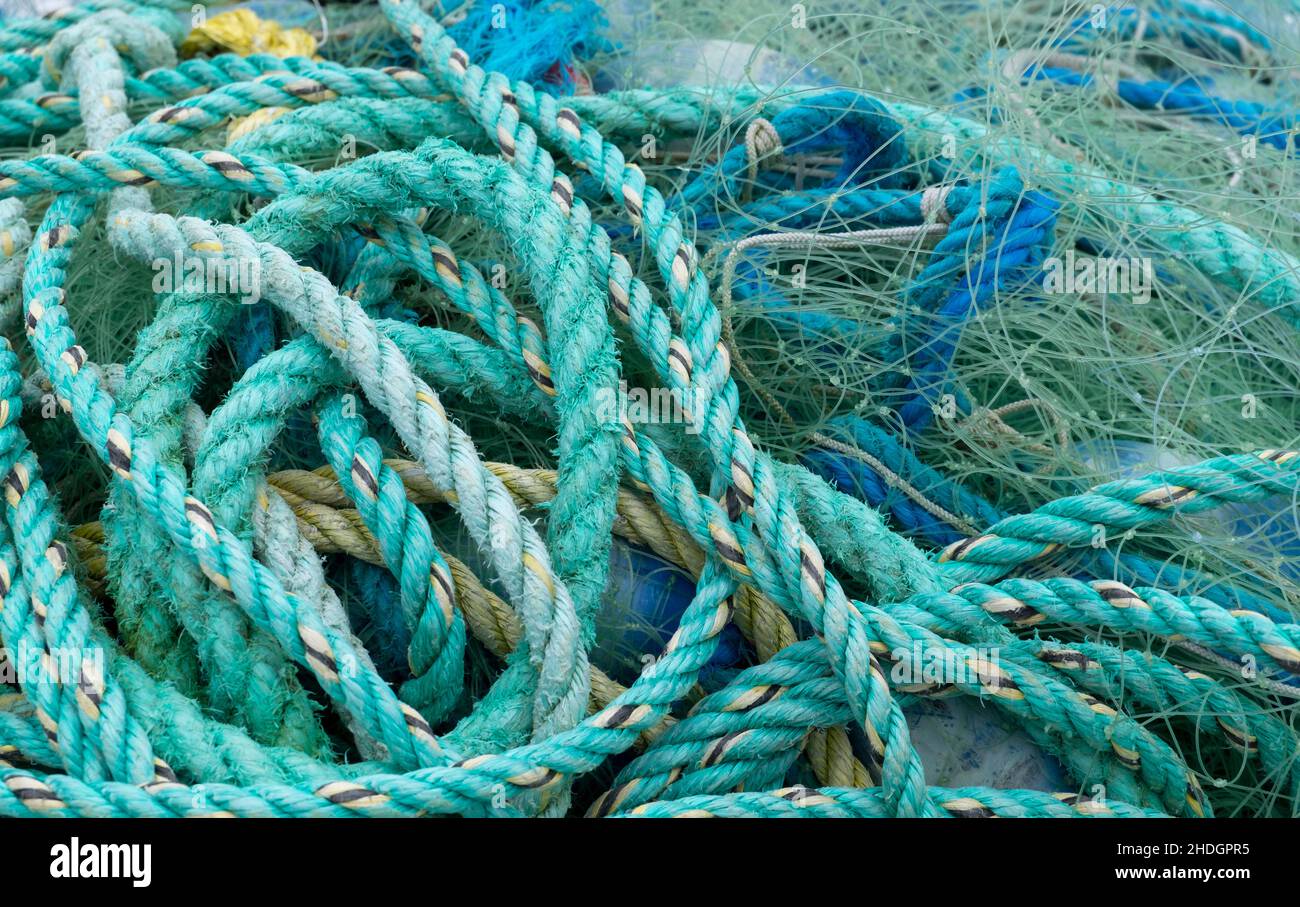 ropes, fishing nets, rope, fishing net Stock Photo Alamy