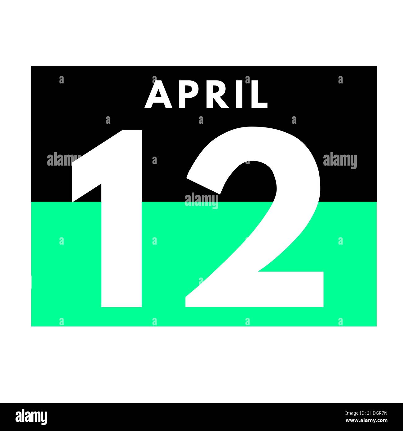 April 12 . Flat daily calendar icon .date ,day, month .calendar for the ...