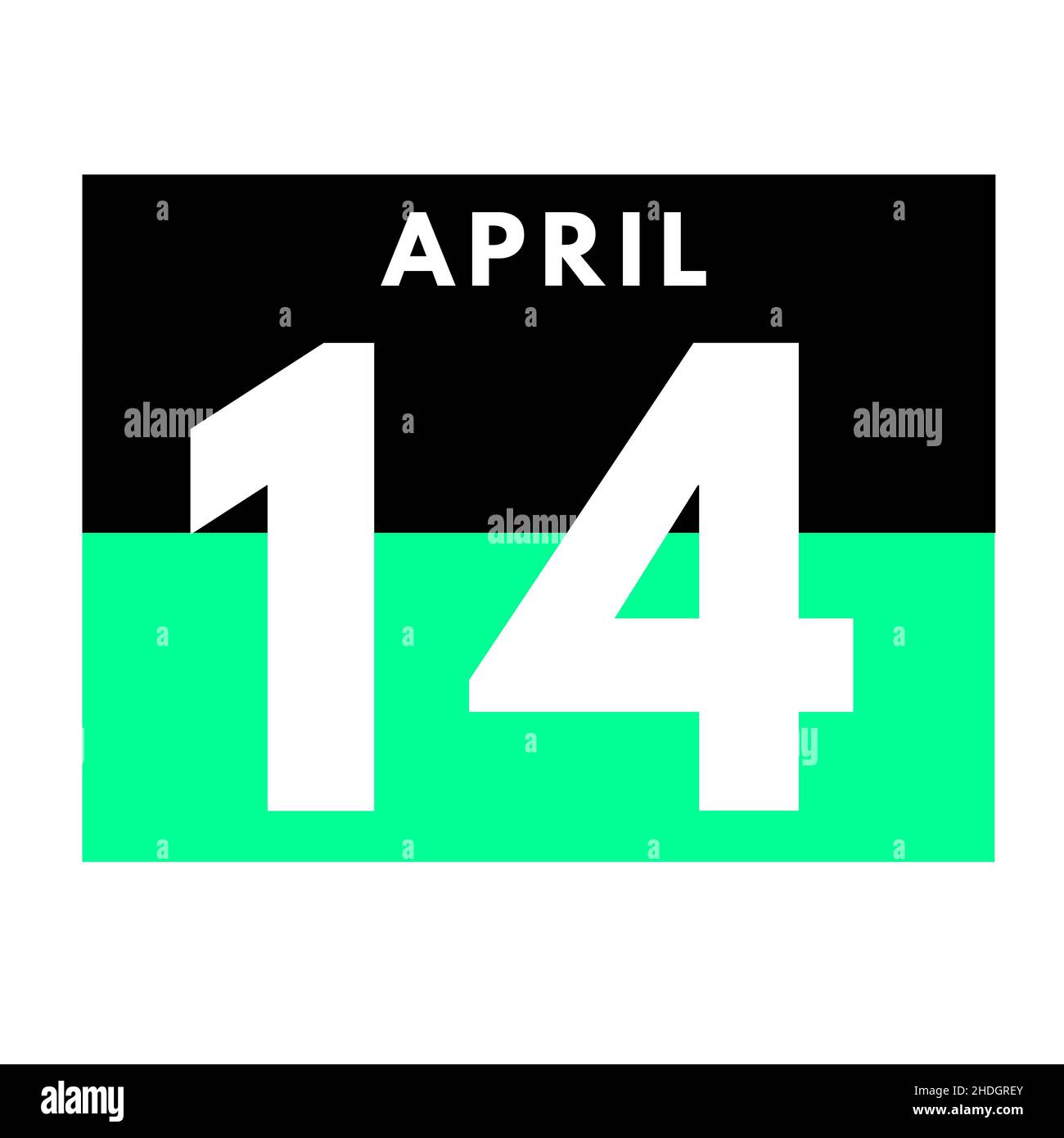 April 14 . Flat daily calendar icon .date ,day, month .calendar for the ...