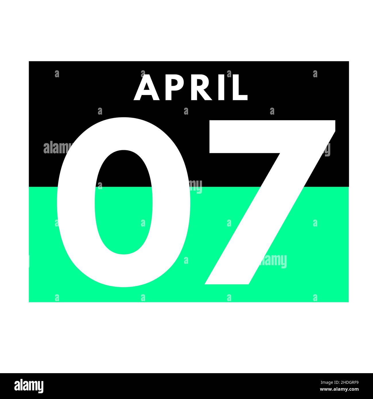 April 7 Flat daily calendar icon date day month calendar for the April 7 Flat daily calendar icon date day month calendar for the