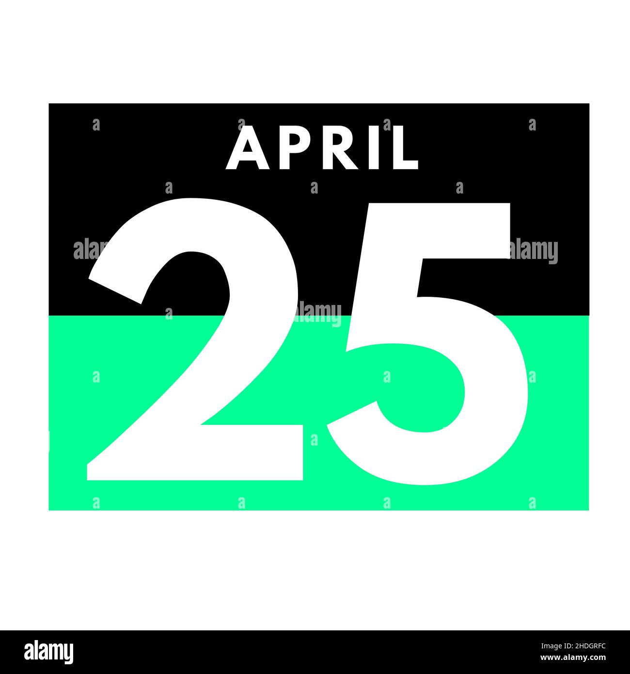 April 25 flat daily calendar icon date day month calendar for the