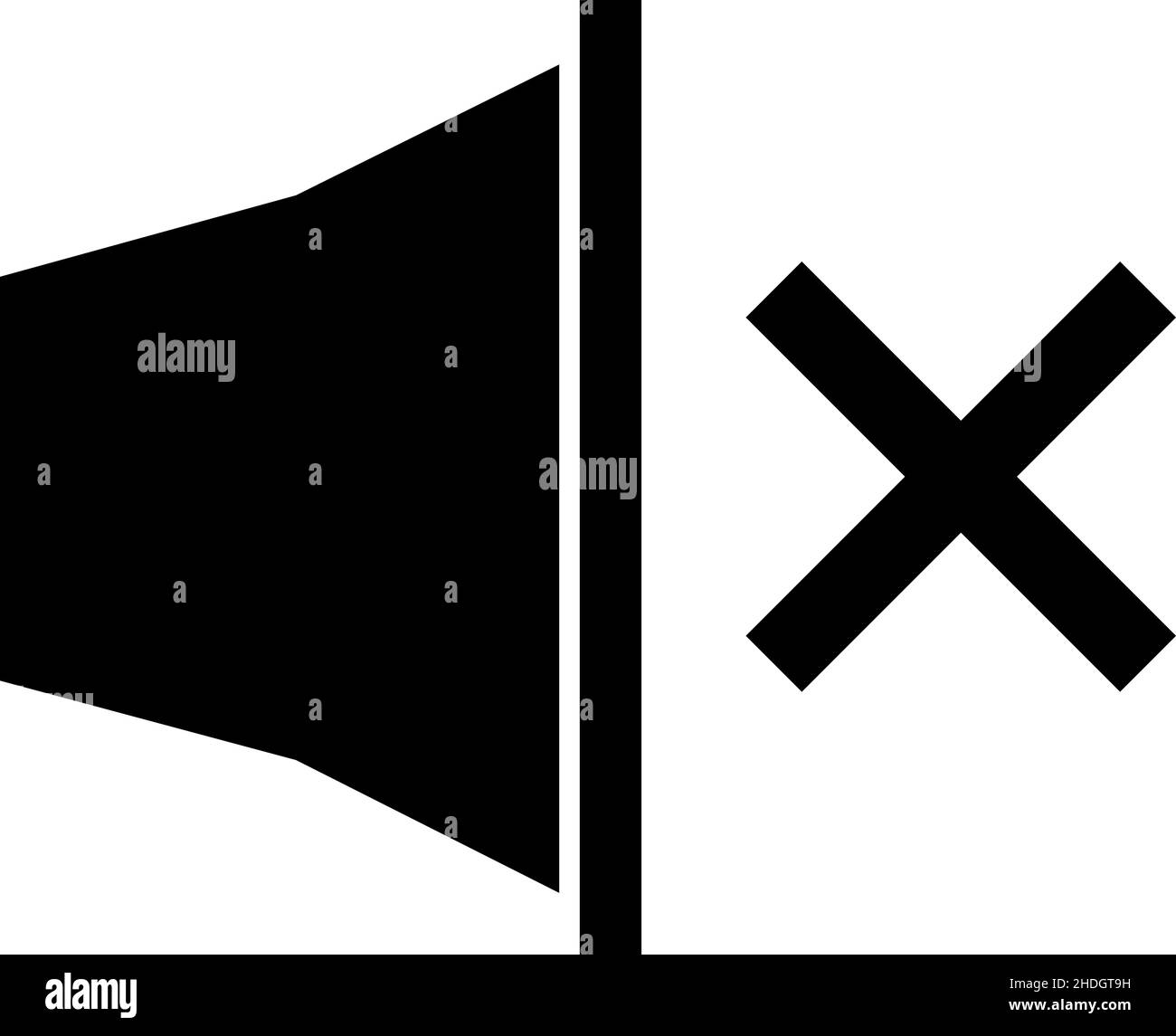 Vector illustration of a muted loudspeaker icon Stock Vector Image