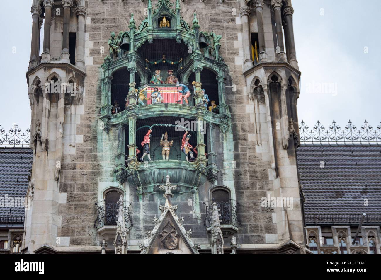 München- Glockenspiel im Rathausturm Stock Photo