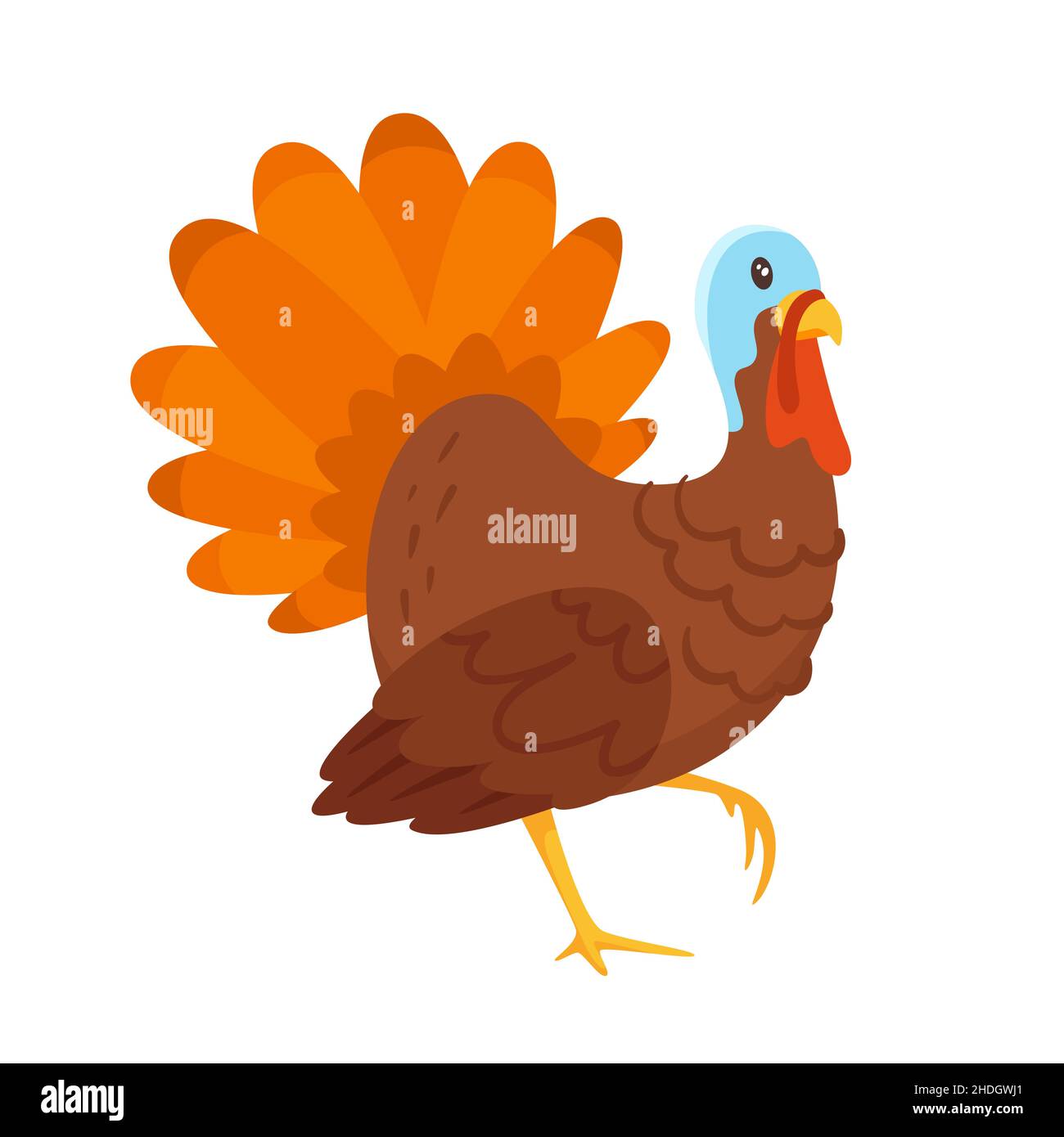 Vector cartoon style illustration of a turkey Stock Vector