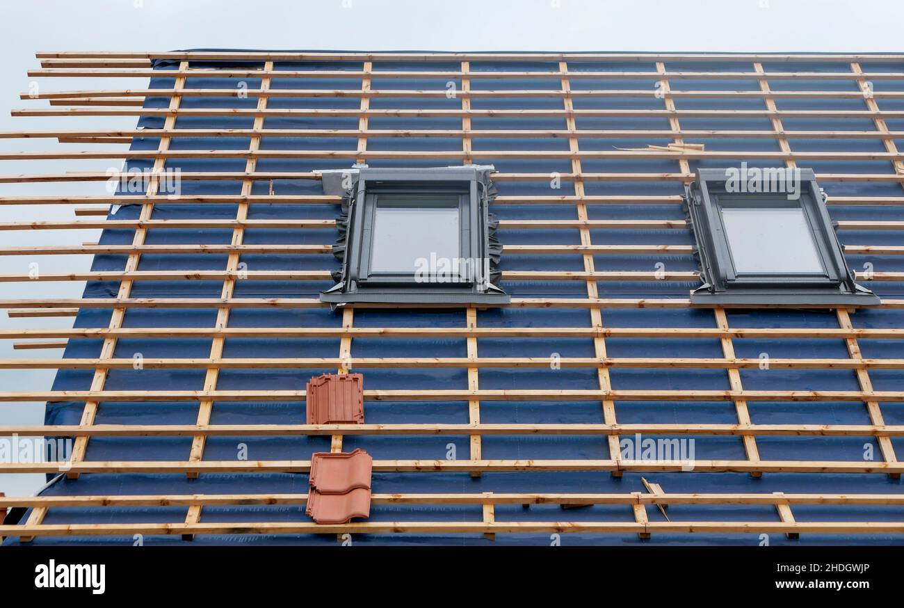 rooflights, roofing, roof batten, rooflight Stock Photo Alamy