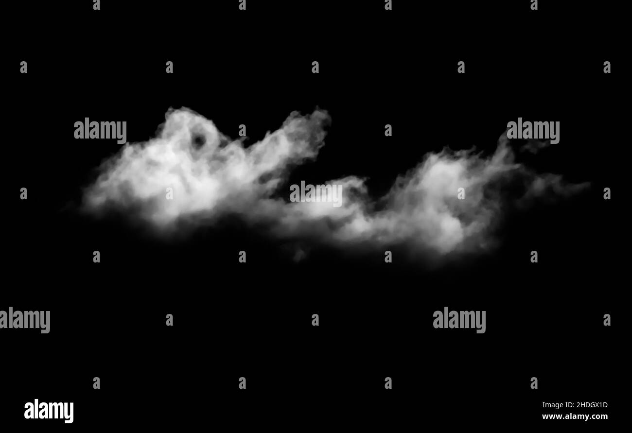 White Cloud Isolated on Black Background Stock Photo - Alamy