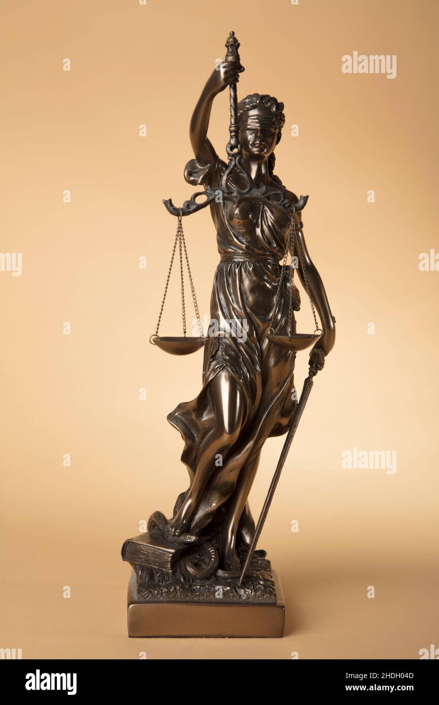 justice, justitia, goddess, bronze statue, justices, lady justice, lady justices, statues Stock Photo