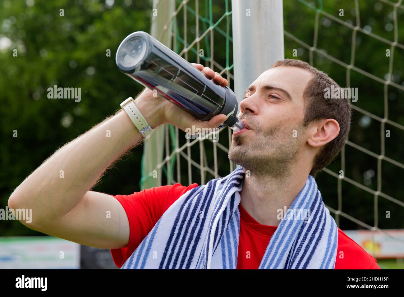 sportsman, drink break, bottle, athlete, athletes, sportsmen, drink breaks, bottles Stock Photo